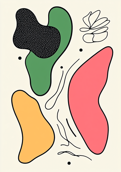 Abstract Organic Shapes Composition