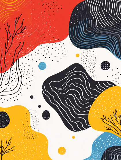 Abstract Organic Shapes Composition