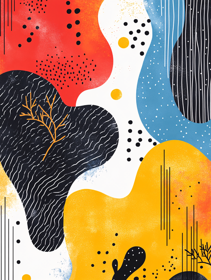 Abstract Organic Shapes Composition