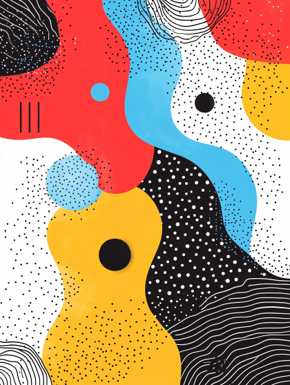 Abstract Organic Shapes with Dots and Lines