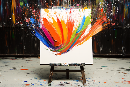 Abstract Paint Explosion On Canvas