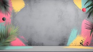 Abstract Painted Concrete Display