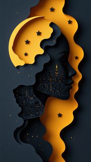 woman cityscape paper art