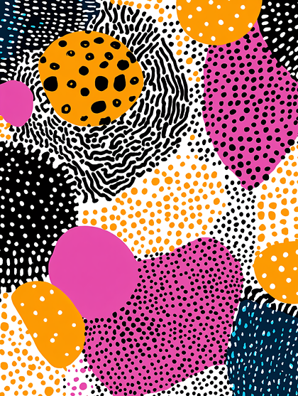 Abstract Pattern With Spots And Lines