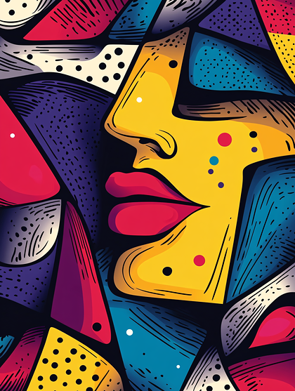 Abstract Portrait In Vibrant Colors