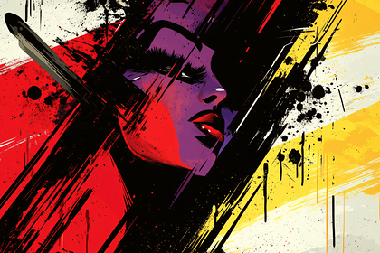 Abstract Portrait of a Woman with Bold Brushstrokes