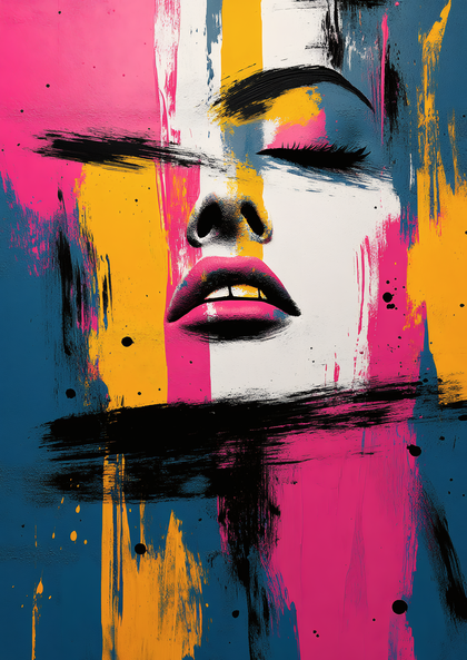 Abstract Portrait With Bold Brushstrokes
