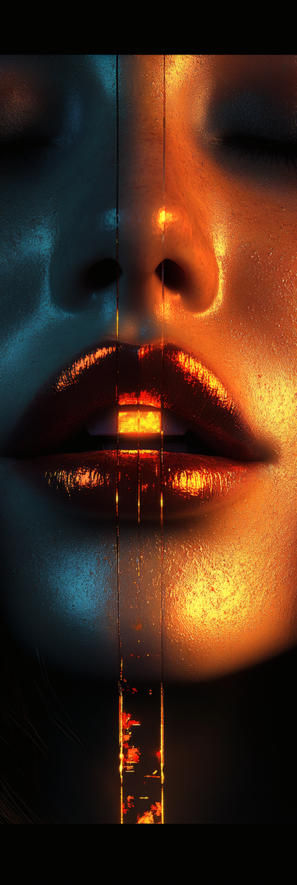 Abstract Portrait with Contrasting Light