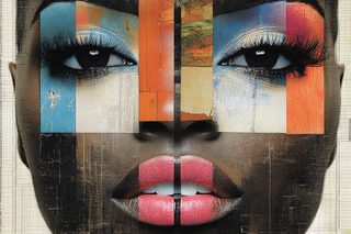 Abstract Portrait With Fragmented Colors