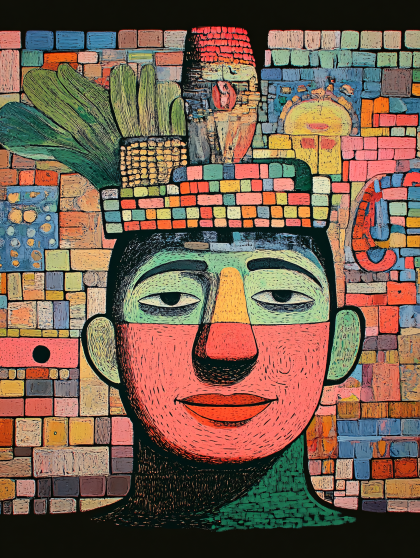 Abstract Portrait With Headdress