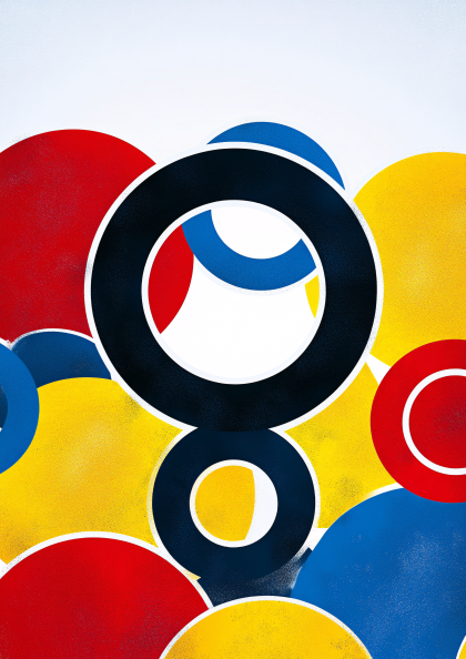 Abstract Primary Color Rings