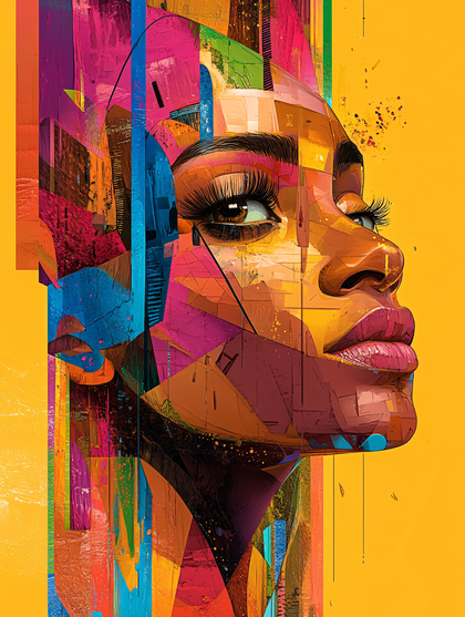 Abstract Profile Portrait of a Woman