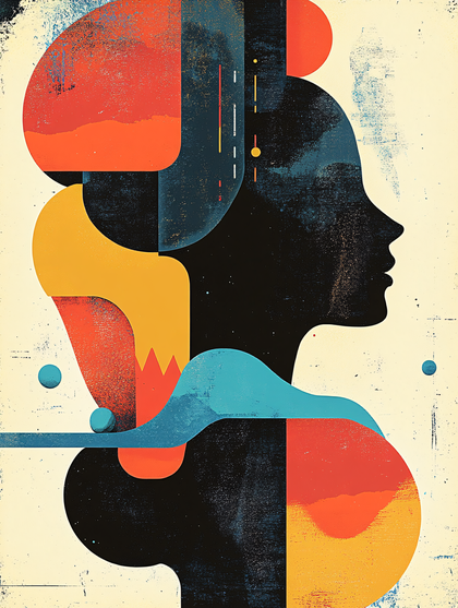 Abstract Profile with Geometric Shapes