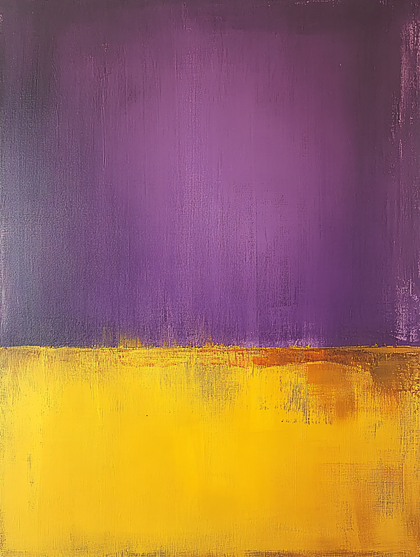 Abstract Purple and Yellow Color Block Painting