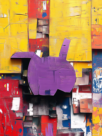 Abstract Purple Apple
