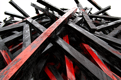 Abstract Red And Black Geometric Structure