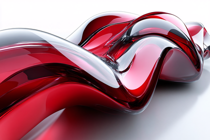 Abstract Red and Silver Wave