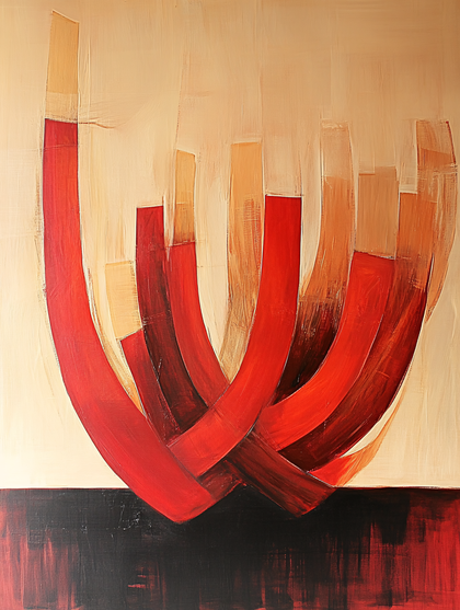 Abstract Red Curves