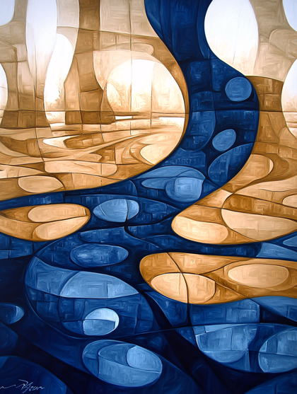 Abstract River Flow Painting