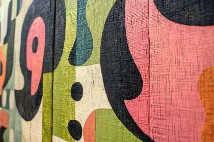 Abstract Shapes on Wood Panel