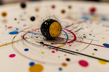 Abstract Sphere With Colorful Splatter