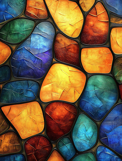 Abstract Stained Glass Mosaic