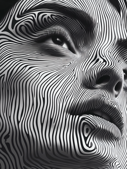 Abstract Striped Portrait