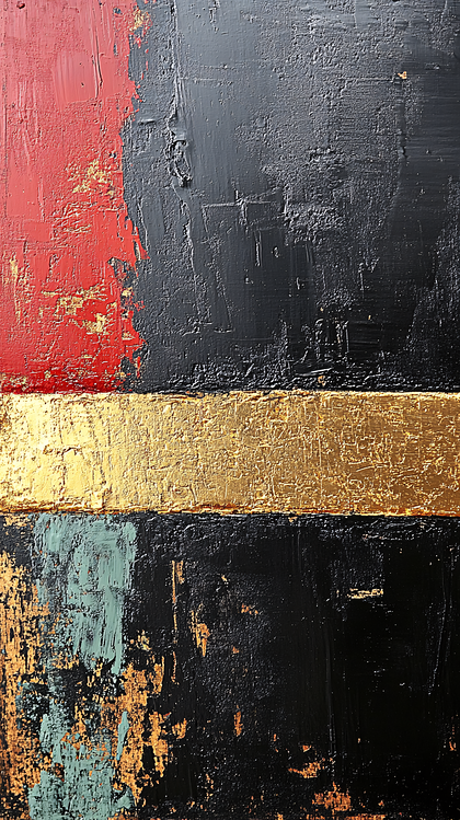 Abstract Strokes with Gold Leaf