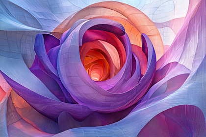 Abstract Swirling Fabric Art