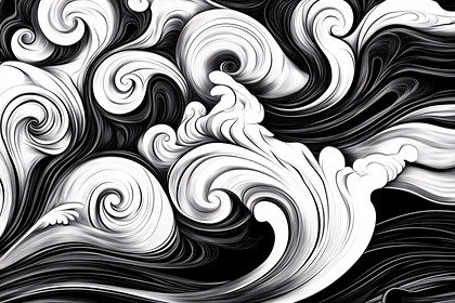 Abstract Swirls in Black and White