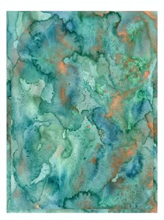 teal copper watercolor