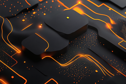 Abstract Techscape with Glowing Lines