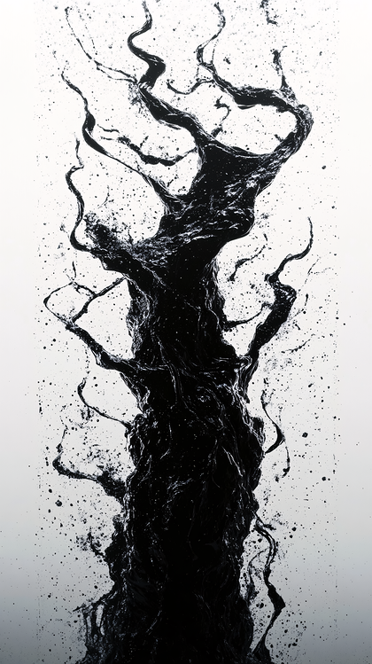 Abstract Textured Tree Silhouette