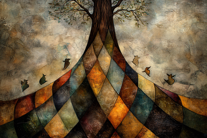 Abstract Tree With Birds