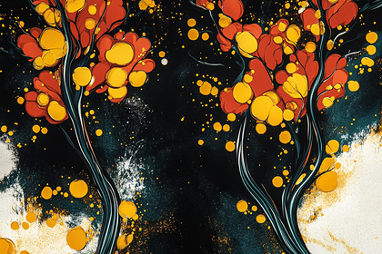Abstract Trees with Red and Yellow Blobs