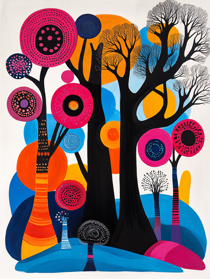 Abstract Trees with Round Ornaments