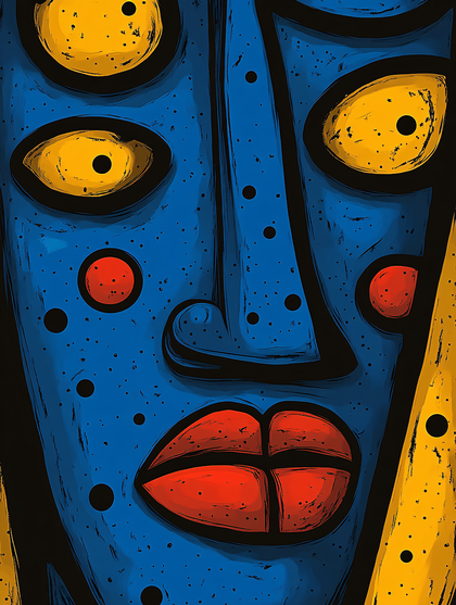 Abstract Tribal Face