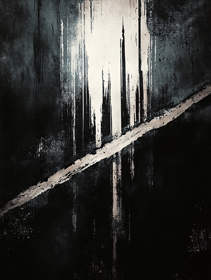 Abstract Vertical Stripes with Diagonal Line