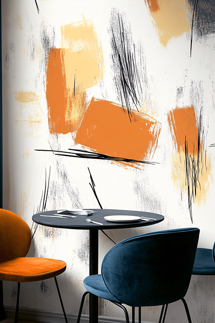 Abstract Wall Art Dining Scene