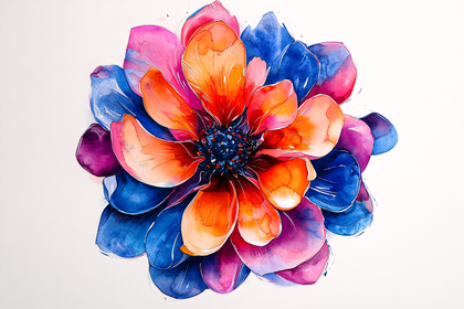 Abstract Watercolor Flower