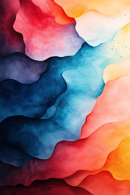 Abstract Watercolor Waves