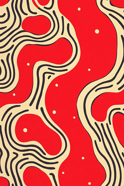 Abstract Wavy Pattern with Dots