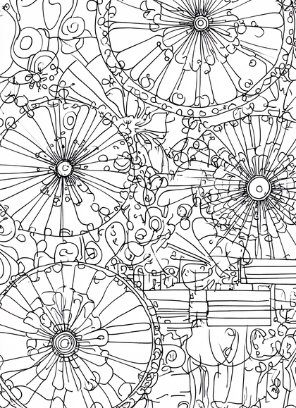 Abstract Wheel and Swirl Pattern