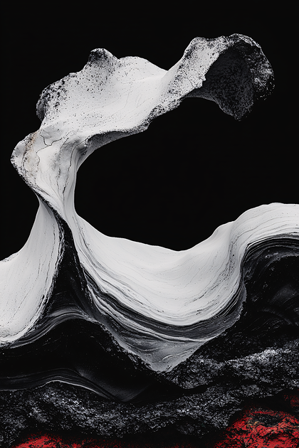Abstract White Curve on Black