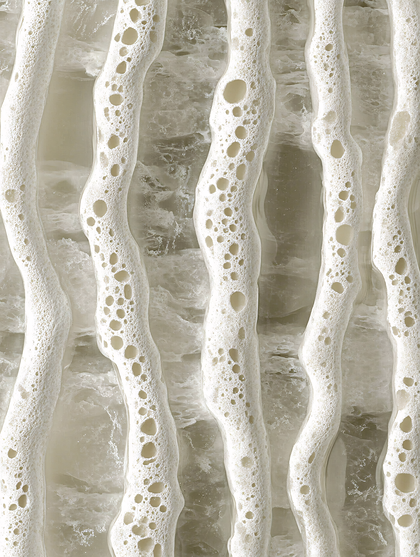 Abstract White Flowing Structures on Stone Background