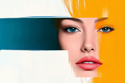 Abstract Woman Face Art