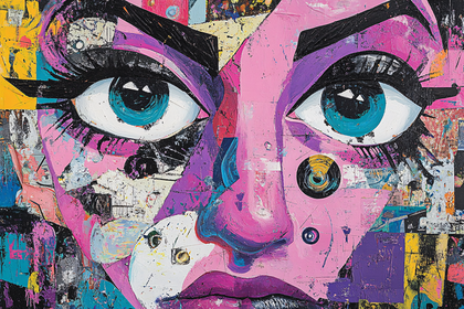 Abstract Woman Face Portrait