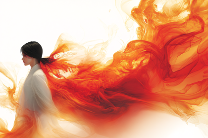 Abstract Woman in Flowing Garments