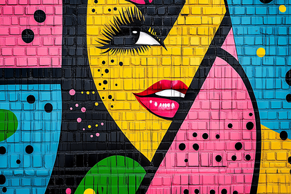Abstract Woman Portrait Mural