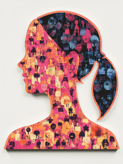 Abstract Woman Silhouette Portrait